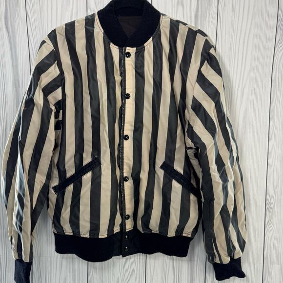 Vintage USA Cliff Keen Striped Referee Jacket Medium Reversible (READ) - Picture 1 of 12